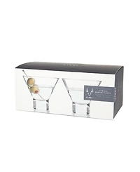 Viski Heavy Base Crystal Martini Glasses, Set of 2, 7.5 Oz