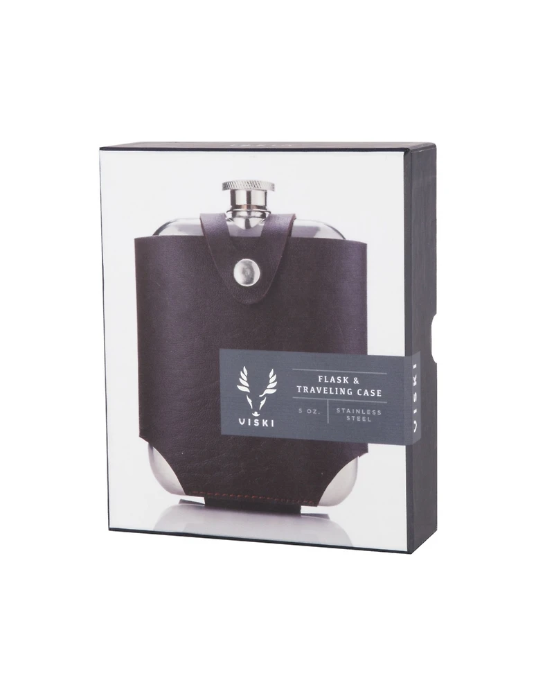 Viski Stainless Steel Flask and Traveling Case