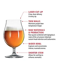 Spiegelau Beer Classics Tulip Glasses, Set of 4, 15.5 Oz