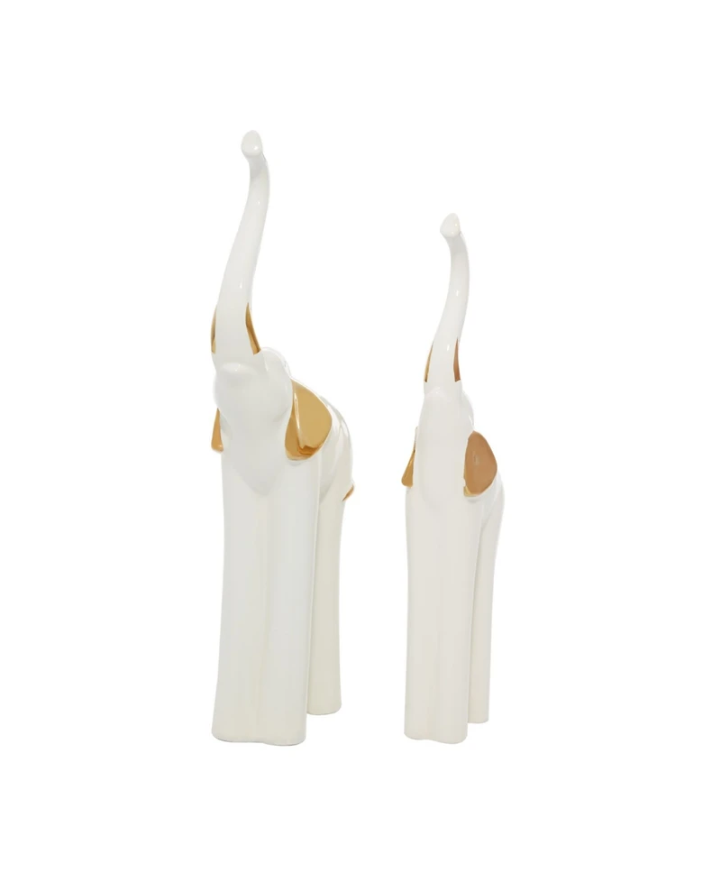 Glam Elephant Sculpture, Set of 2