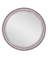 Coastal Style Wood Wall Mirror, 37" x 37"