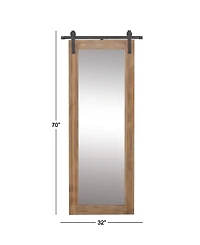 Industrial Wood Wall Mirror, 71" x 34"