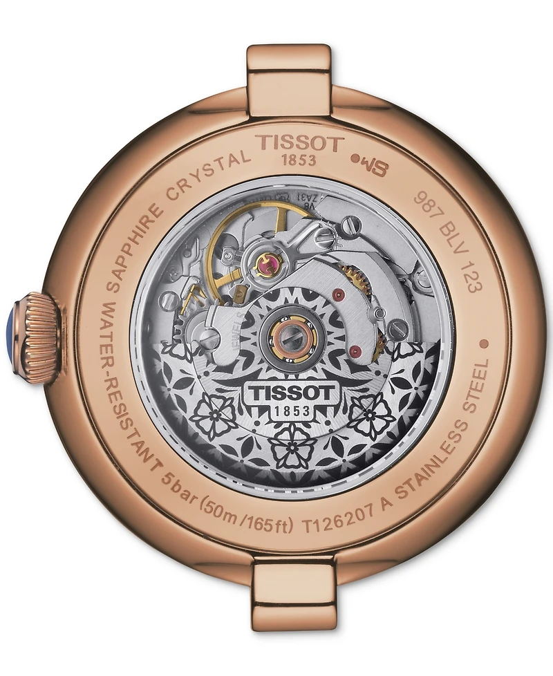 Tissot Women's Bellissima Pvd Brown Leather Strap Watch 29mm