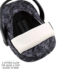 The Peanutshell Car Seat Cover, Winter Carseat Canopy, Car Seat Cover for Baby Boys, Black Camo