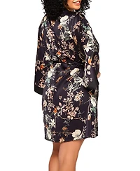 Plus Size Geri Lux Floral Satin Robe