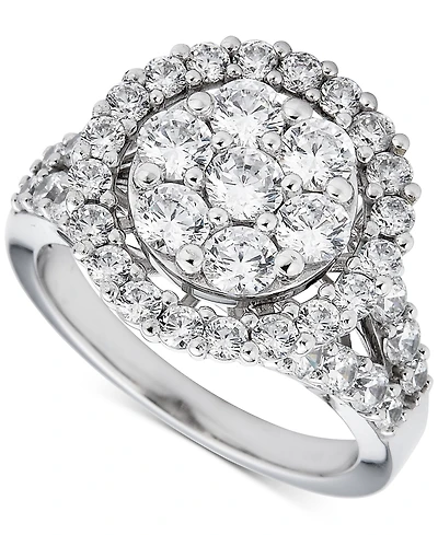 Diamond Halo Cluster Ring (2-1/2 ct. t.w.) in 14k White Gold