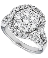 Diamond Halo Cluster Ring (2-1/2 ct. t.w.) in 14k White Gold