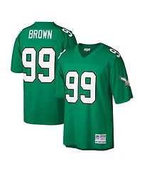 Men's Jerome Brown Kelly Green Philadelphia Eagles Big and Tall 1990 Retired Player Replica Jersey