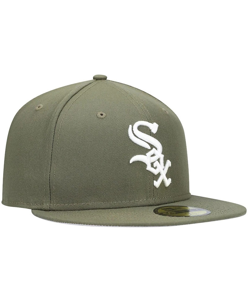 Men's New Era Olive Chicago White Sox Logo 59FIFTY Fitted Hat