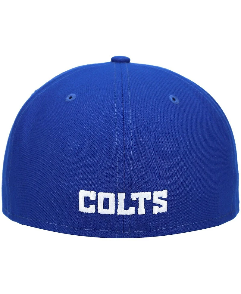 Men's Royal Indianapolis Colts Logo Omaha 59FIFTY Fitted Hat