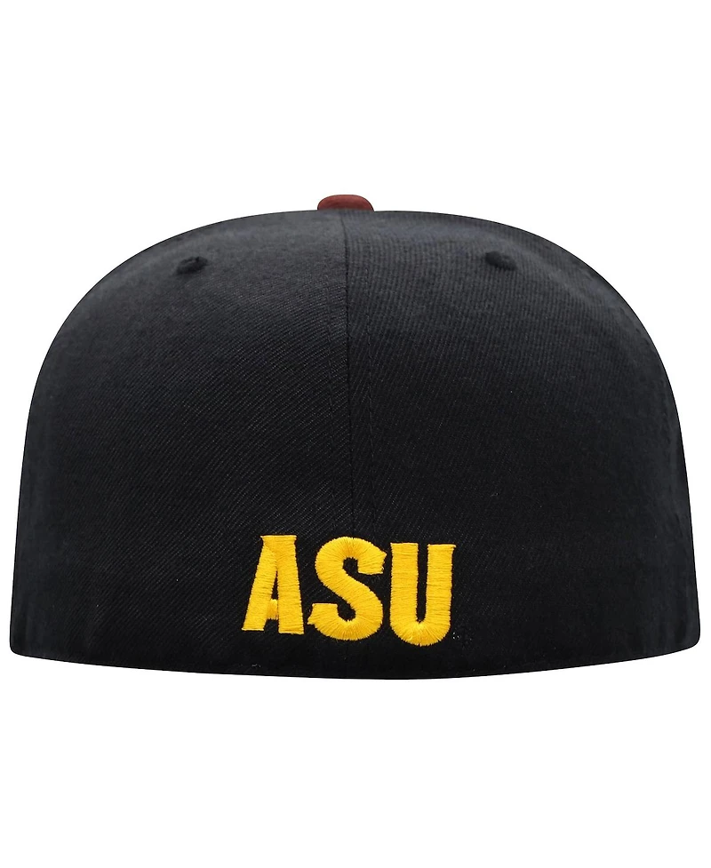 Men's Top of the World Black, Maroon Arizona State Sun Devils Team Color Two-Tone Fitted Hat