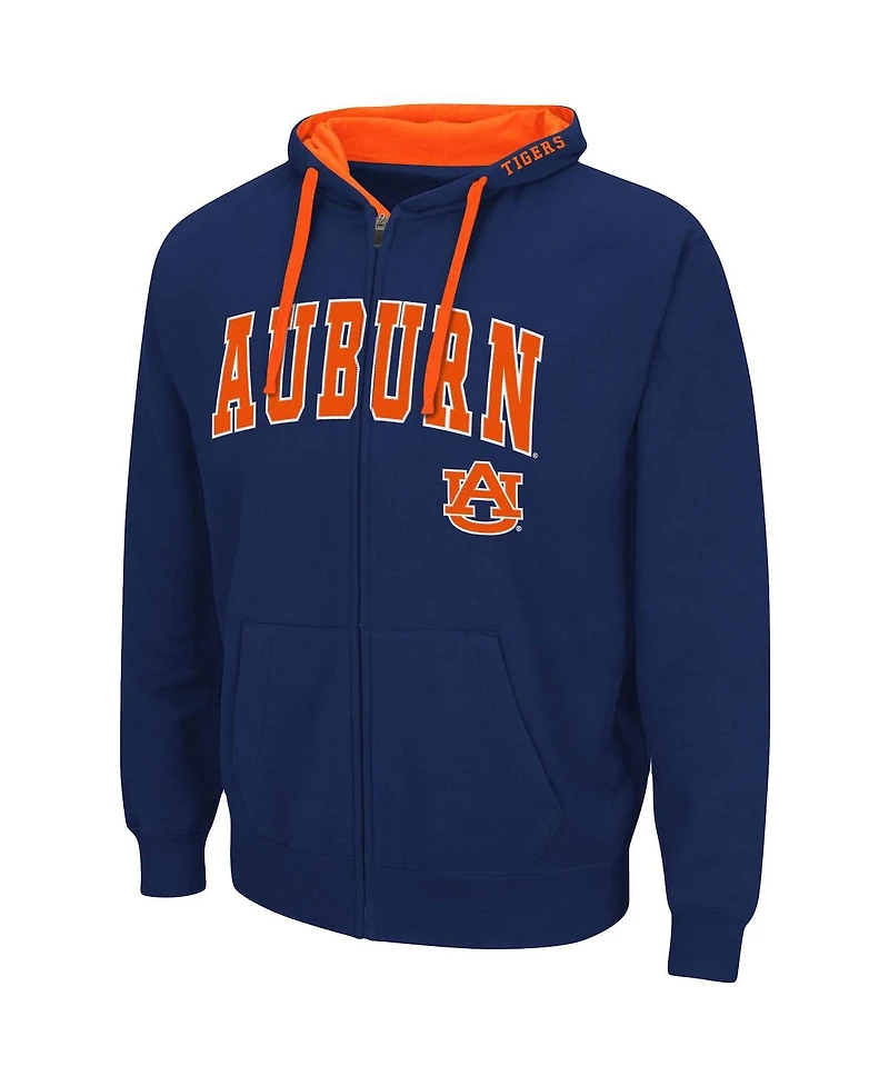 Men's Colosseum Navy Auburn Tigers Big and Tall Full-Zip Hoodie