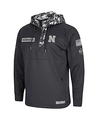 Men's Charcoal Nebraska Huskers Oht Military-Inspired Appreciation Digi Camo Quarter-Zip Hoodie