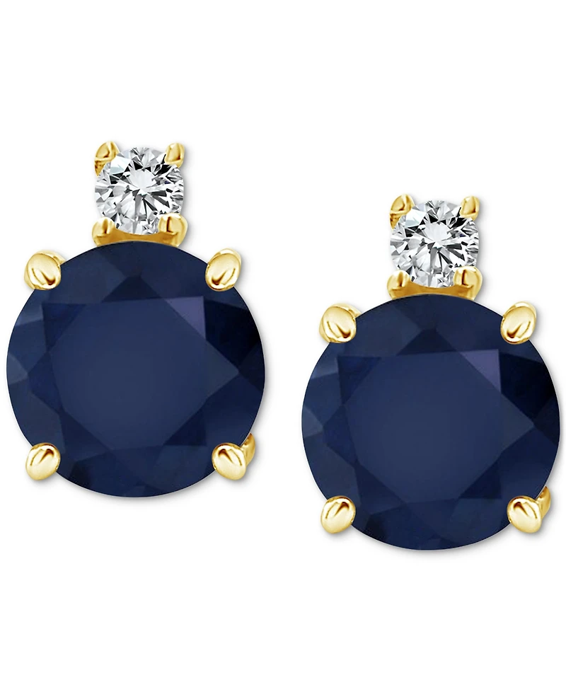Ruby (1-1/3 ct. t.w.) & Diamond Accent Stud Earrings 14k Gold (Also Emerald Sapphire)