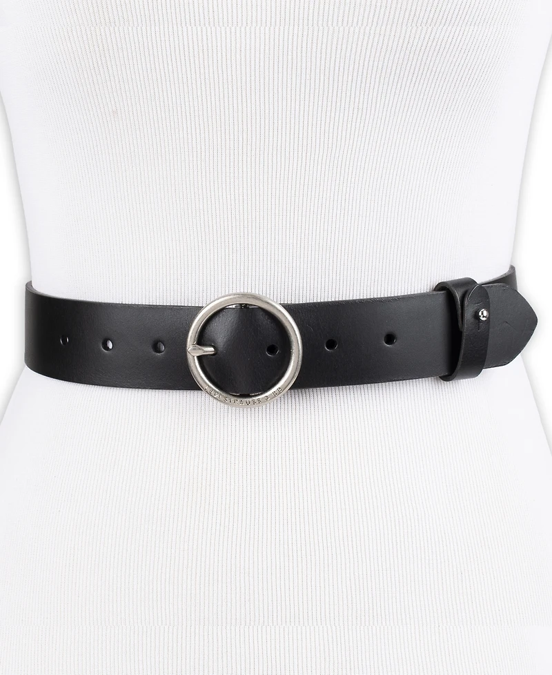 Levi's Women's Circular Center Bar Buckle Leather Belt