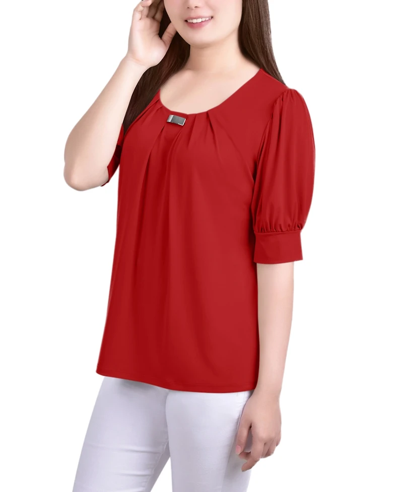Ny Collection Petite Short Sleeve Balloon Top