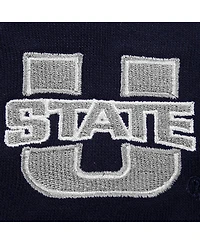 Women's Stadium Athletic Navy Utah State Aggies Arched Name Full-Zip Hoodie
