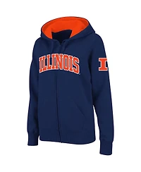 Women's Colosseum Illinois Fighting Illini Arched Name Full-Zip Hoodie