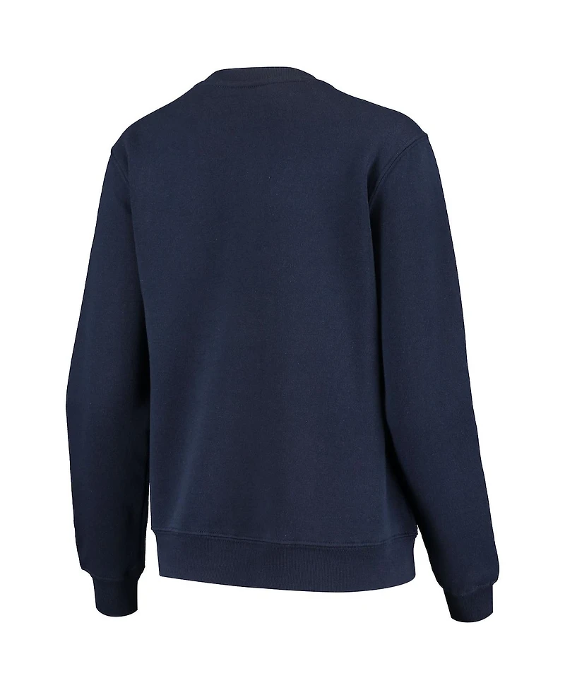 Women's Navy West Virginia Mountaineers Campanile Pullover Sweatshirt