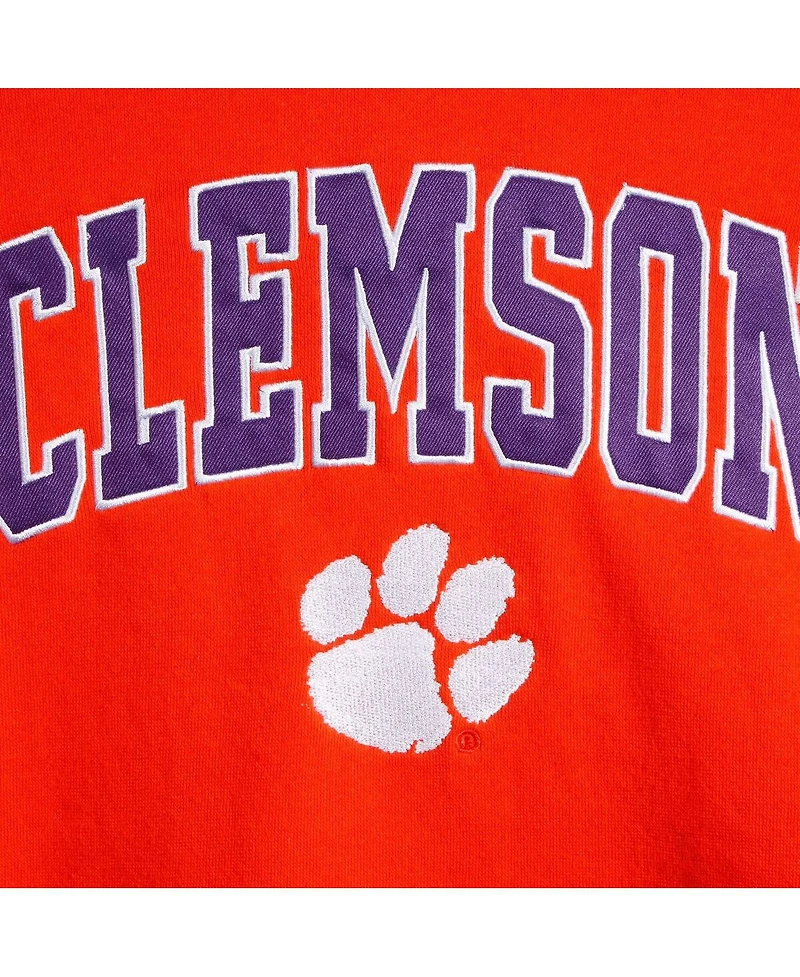 Big Boys Orange Clemson Tigers 2-Hit Team Pullover Hoodie
