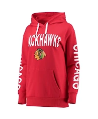 Women's Red Chicago Blackhawks Extra Inning Pullover Hoodie