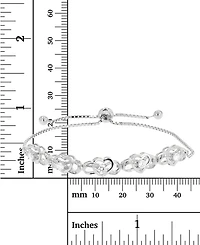 Cubic Zirconia Infinity Heart Bolo Bracelet in Sterling Silver