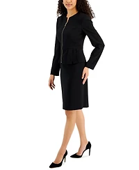 Tahari Asl Zipper Jacket Skirt Suit