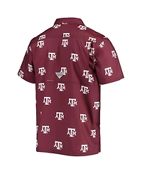 Men's Columbia Maroon Texas A&M Aggies Super Slack Tide Omni-Shade Button-Up Shirt