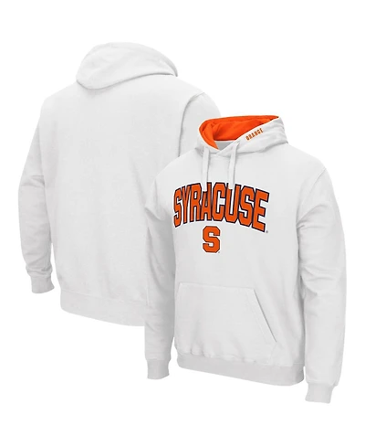 Men's Colosseum White Syracuse Orange Arch and Logo 3.0 Pullover Hoodie