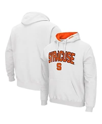 Men's Colosseum White Syracuse Orange Arch and Logo 3.0 Pullover Hoodie