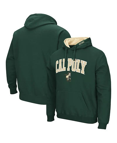 Men's Colosseum Green Cal Poly Mustangs Arch and Logo Pullover Hoodie