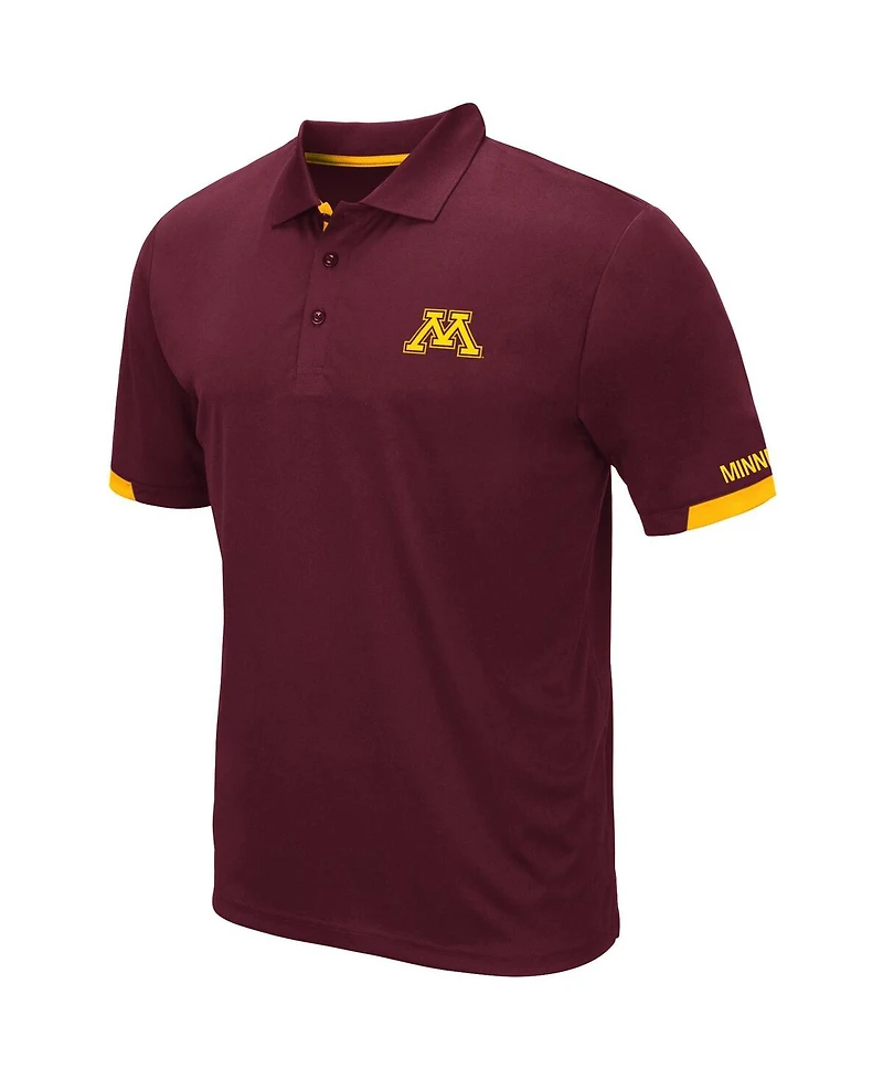 Men's Colosseum Maroon Minnesota Golden Gophers Logo Santry Polo Shirt