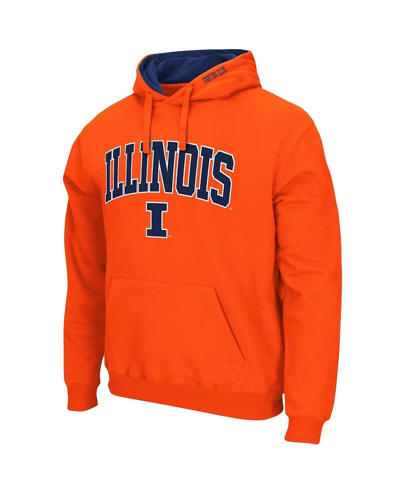Men's Colosseum Orange Illinois Fighting Illini Arch and Logo 3.0 Pullover Hoodie