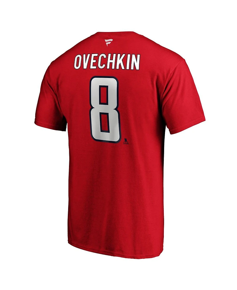 Men's Fanatics Alexander Ovechkin Red Washington Capitals Big and Tall Captain Patch Name and Number T-shirt