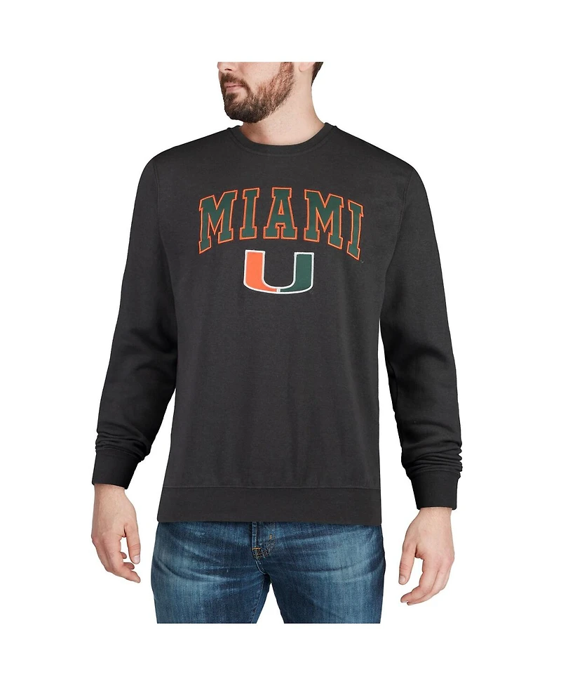 Colosseum Men's Miami Hurricanes Arch & Logo Crew Neck Sweatshirt