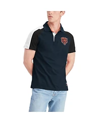 Men's Tommy Hilfiger Navy, White Chicago Bears Holden Raglan Polo Shirt