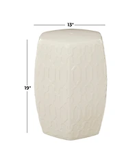 Cream Ceramic Contemporary Accent Table