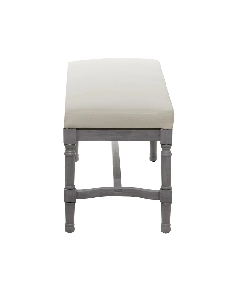 Wood and Linen Traditional Bench