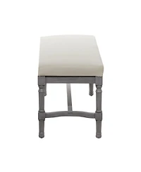 Wood and Linen Traditional Bench