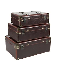 Leather Retro Trunk, Set of 3