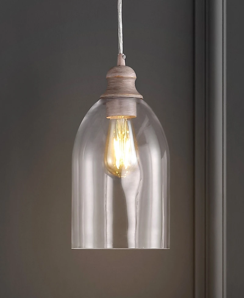 Fontaine 6.25" Adjustable Greige Glass Led Pendant