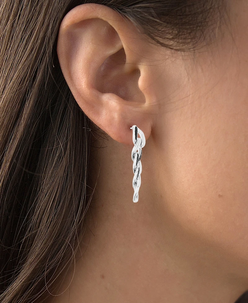 Black Spinel Chain Link Drop Earrings (1/2 ct. t.w.) in Sterling Silver