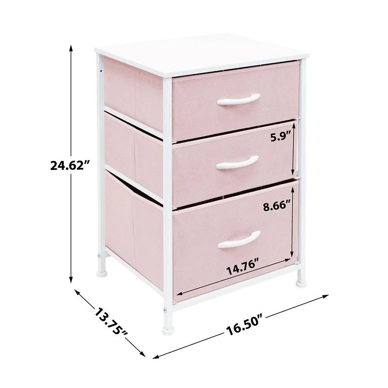 Sorbus Nightstand with 3 Drawers