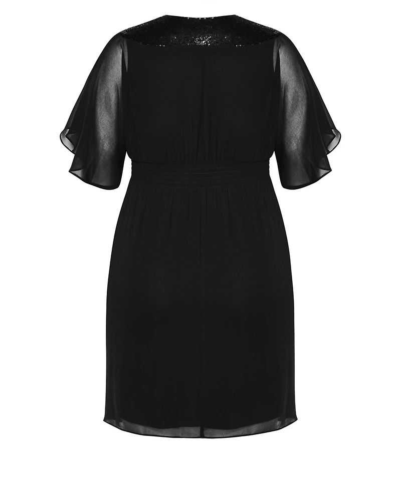 City Chic Plus Sequin Wrap Dress