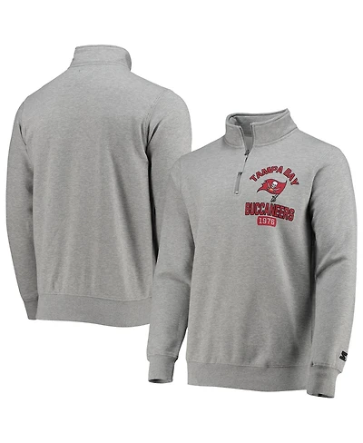 Men's Starter Heather Gray Tampa Bay Buccaneers Heisman Quarter-Zip Jacket