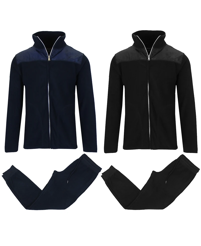 Galaxy By Harvic Men's Polar Fleece 2-Full Matching Sets, 4 Piece