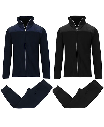 Galaxy By Harvic Men's Polar Fleece 2-Full Matching Sets, 4 Piece