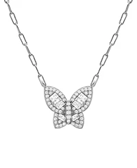 And Now This Cubic Zirconia Butterfly Necklace, Gold Plate 16+2" extender