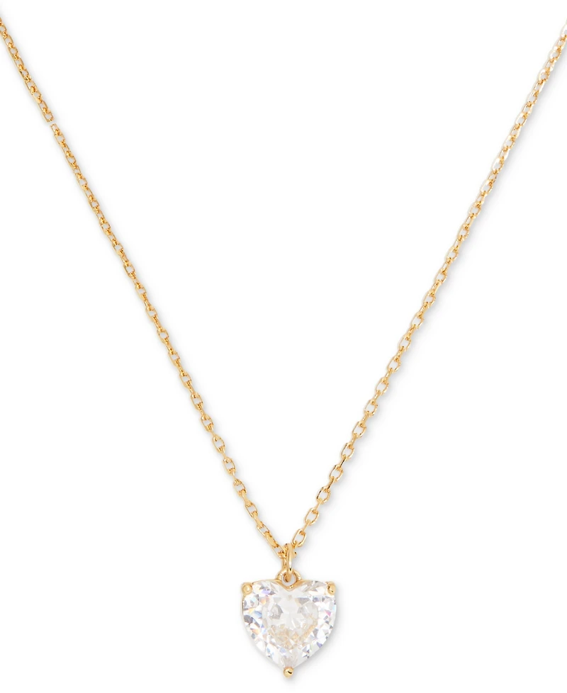 Kate Spade New York Gold-Tone Birthstone Heart Pendant Necklace, 16" + 3" extender