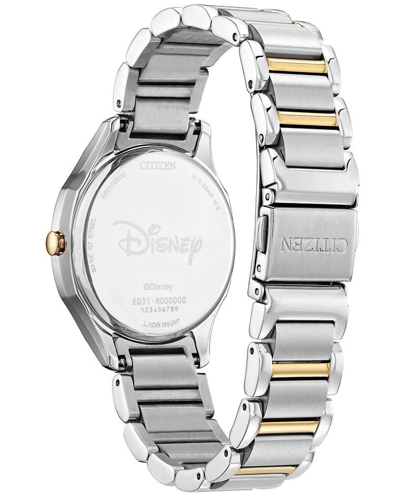 Disney by Citizen Falling Mickey & Minnie Two-Tone Stainless Steel Bracelet Watch 35mm